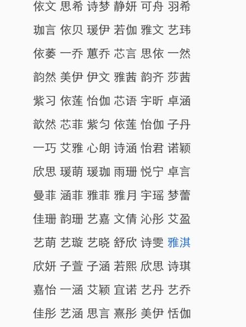 羊年女宝宝起名大全